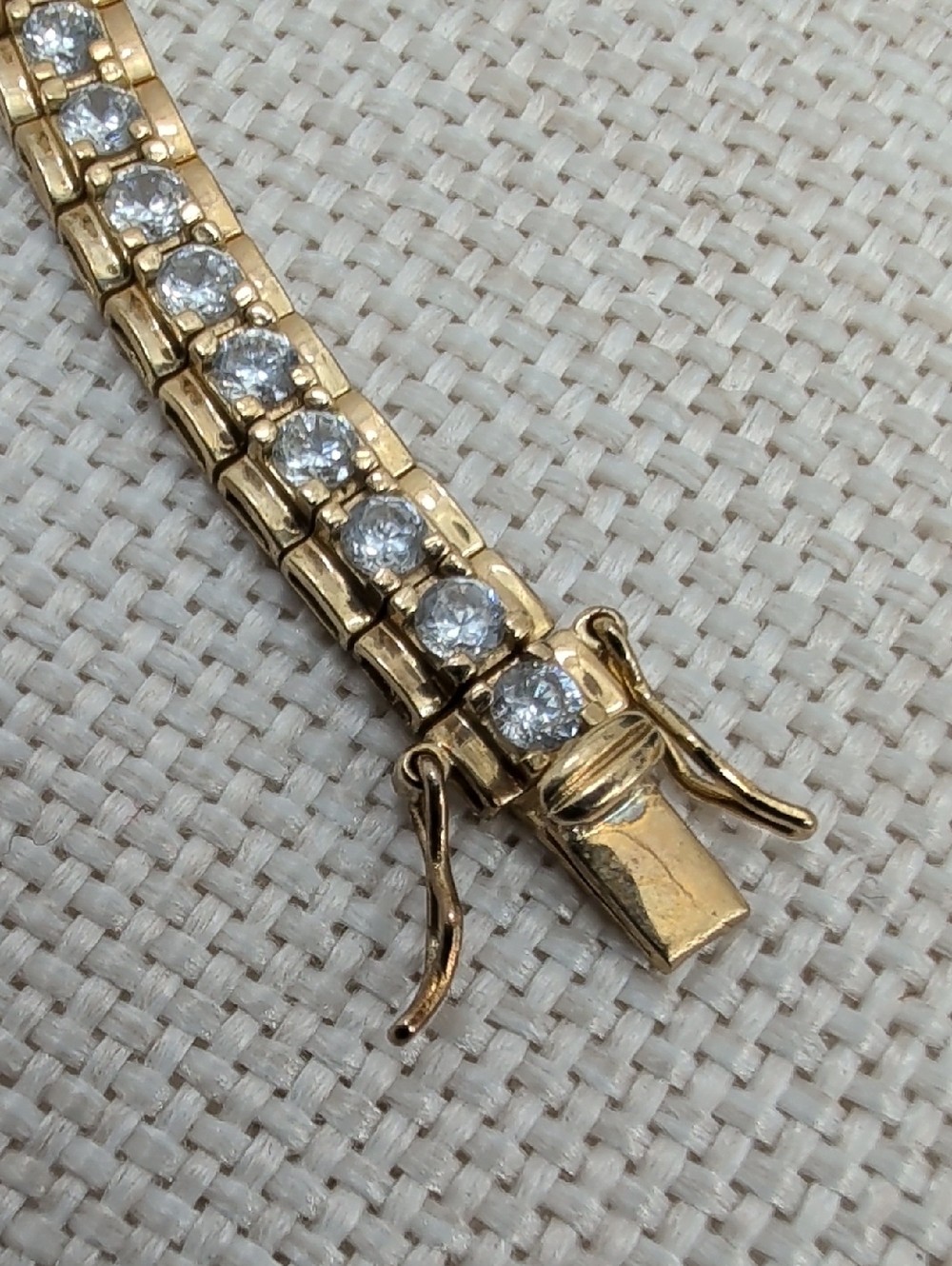 Vintage 925 Sterling Silver Gold Vermeil CZ Tennis Bracelet 7.25" - Picture 15 of 15